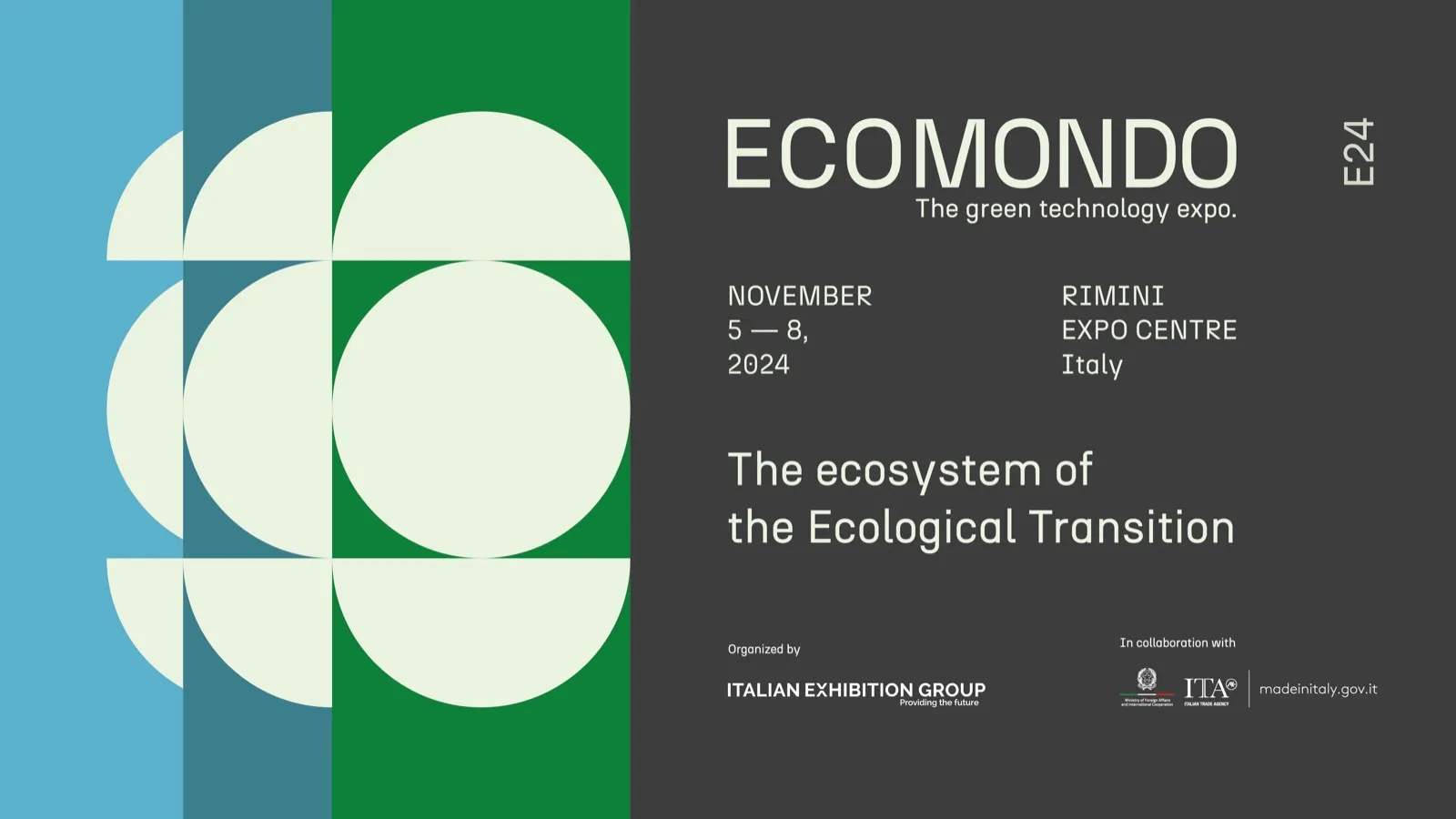 Official visual of Ecomondo 2024, Green Technology Expo in Rimini